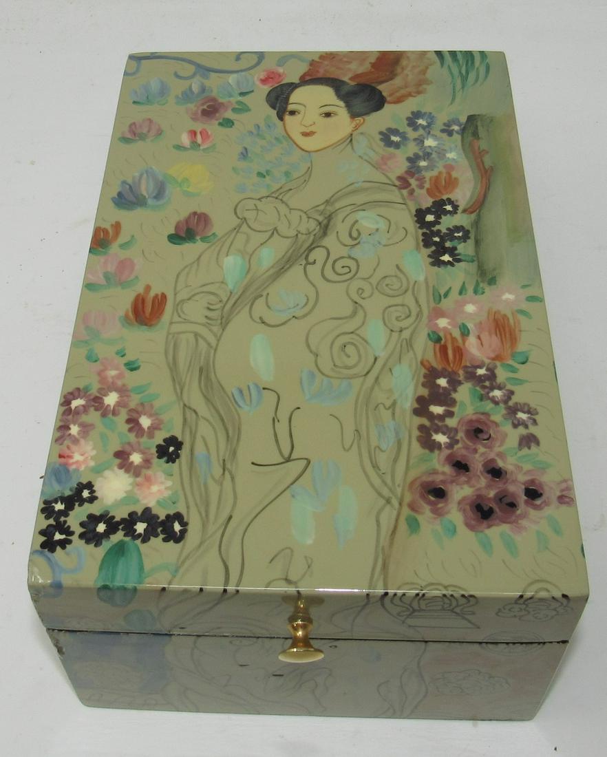 Asian Jewelry Box: Approx 6"x9"x4" tall.