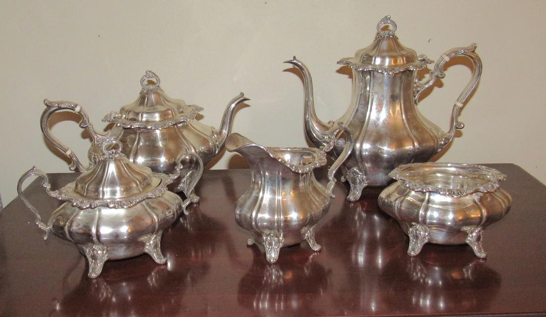 Gorham Sterling Silver Tea Set 3085 Grams: Getting all pictured. Tallest teapot is approx. 10" tall. Approx weight is 3085 grams