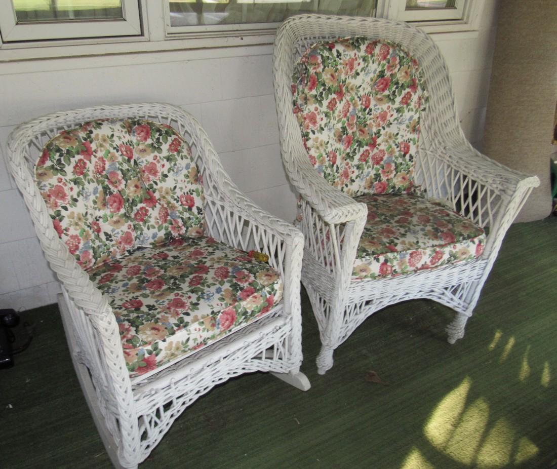 Wicker Chair and Rocker: Getting both pictured