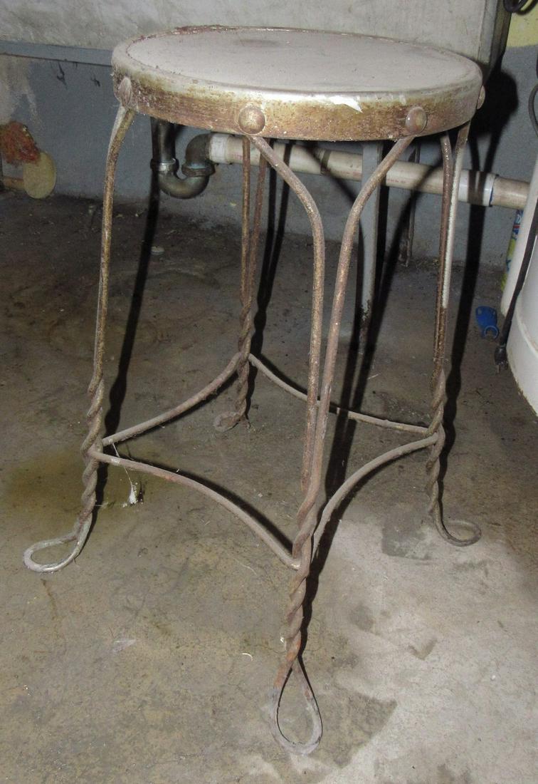 Parlor Stool: Approx 12" in diameter and 21 1/2" tall