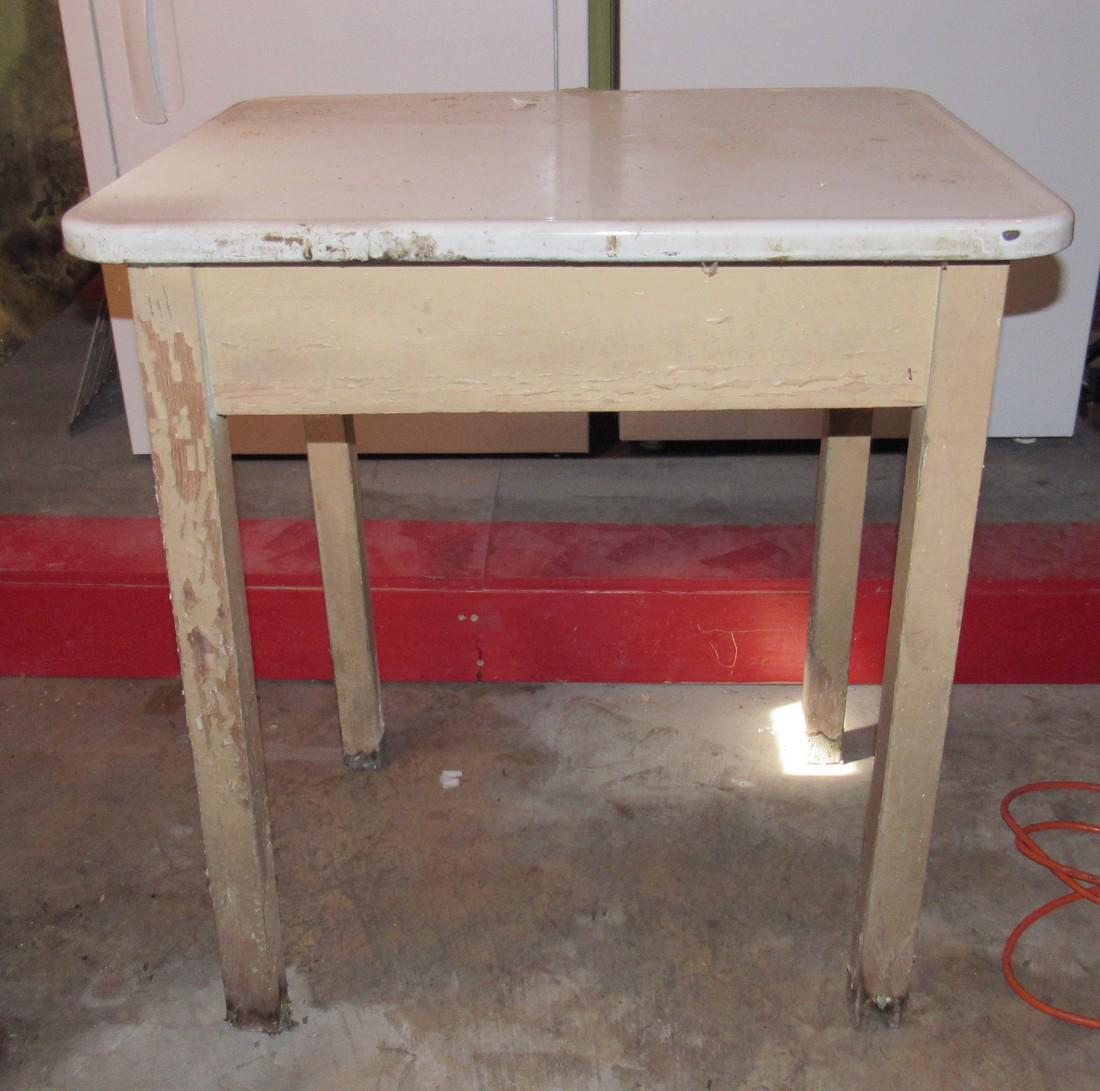 Porcelain Top Table: Approx 22" x 27" x 30"