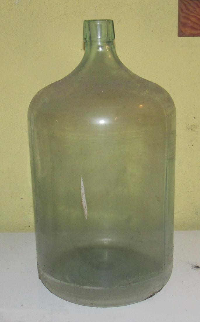 Glass Spring Water Bottle: Approx 20" tall