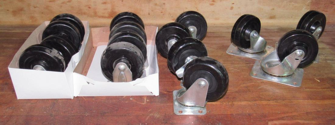 (15) 4" Casters: Getting all pictured. 7 are swivel and 2 are swivel & locking