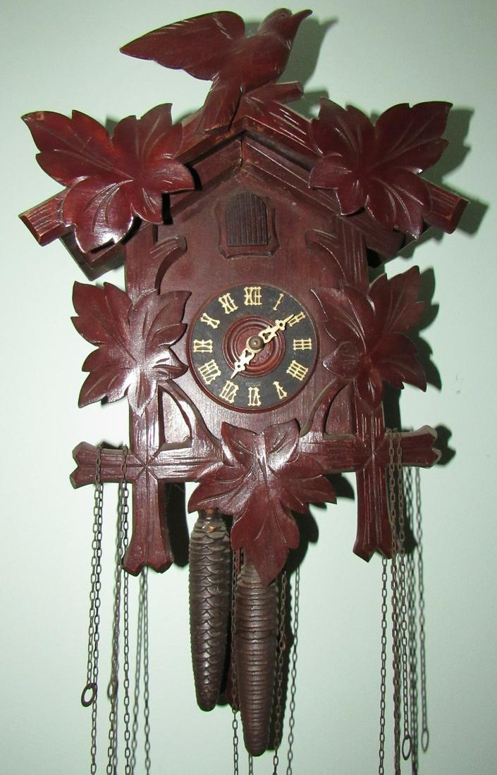 Cuckoo Clock: Approx 11" x 19" tall (from top of clock to bottom of weight)