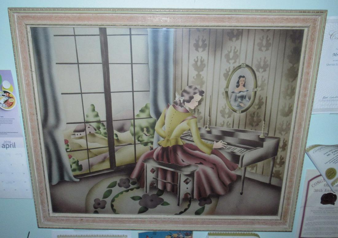 Victorian Woman Playing Piano Print Ferone (1 of 1)