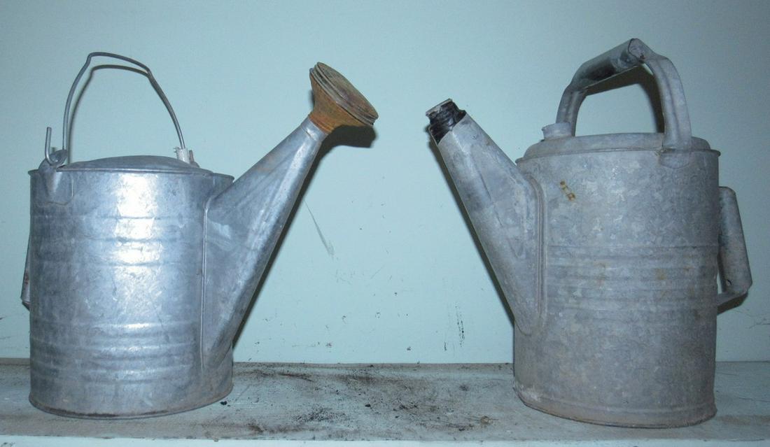 2 Vintage Galvanized Water Cans (1 of 1)