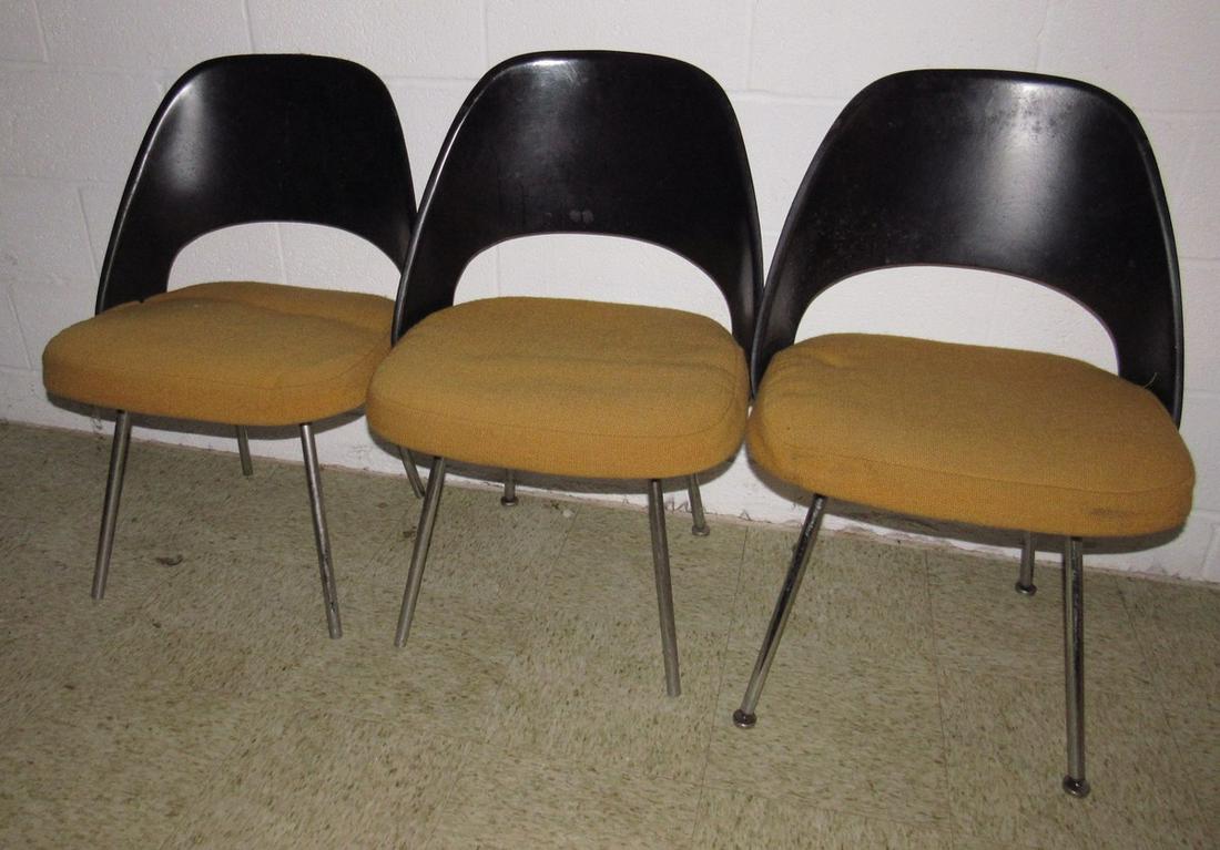 3 Mid Century Modern Knoll Chairs: 2 have labels