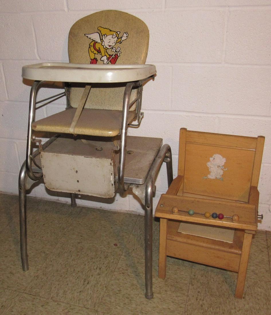 Children's High Chair / Table and Wooden Chair (1 of 5)
