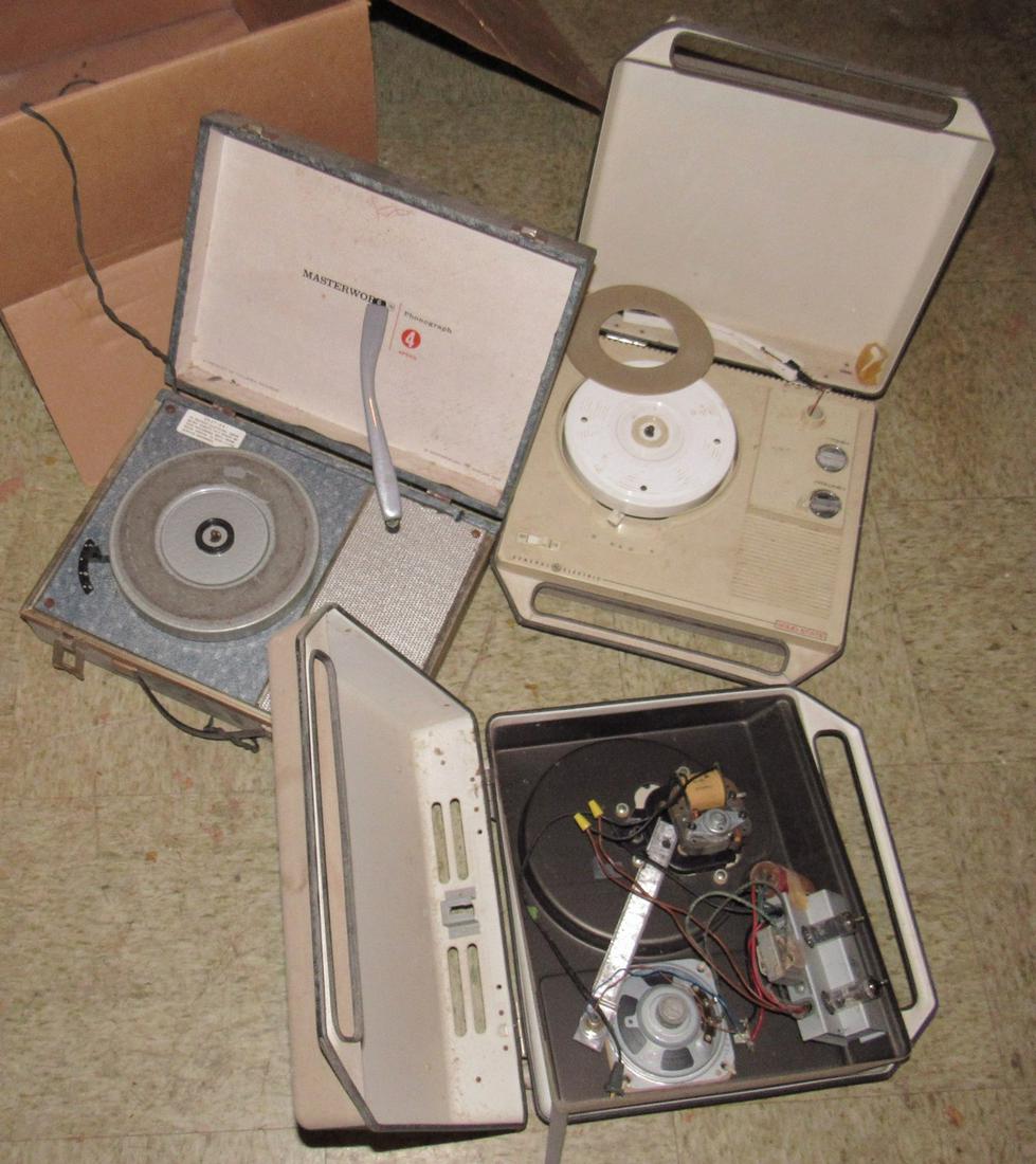 3 Vintage Turn Tables as is for Parts GE Masterwork (1 of 2)