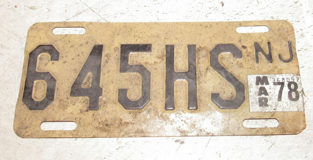 Vintage NJ Motorcycle License Plate (1 of 1)