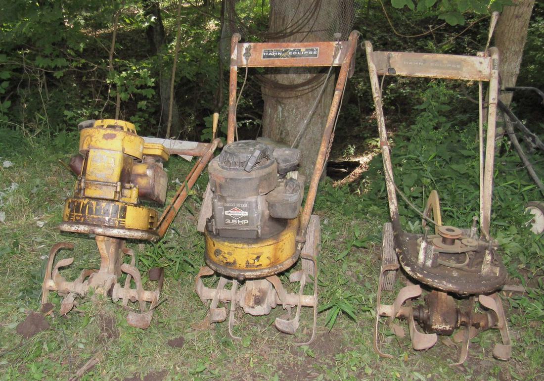3 Hann Eclipse Rotatilller for Parts Repair or Scrap: Both motors are free and have compression