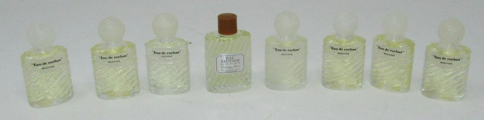 7 Eau de rochas Perfumes 1 Eau Sauvage Christian Dior: All are .34 ounces