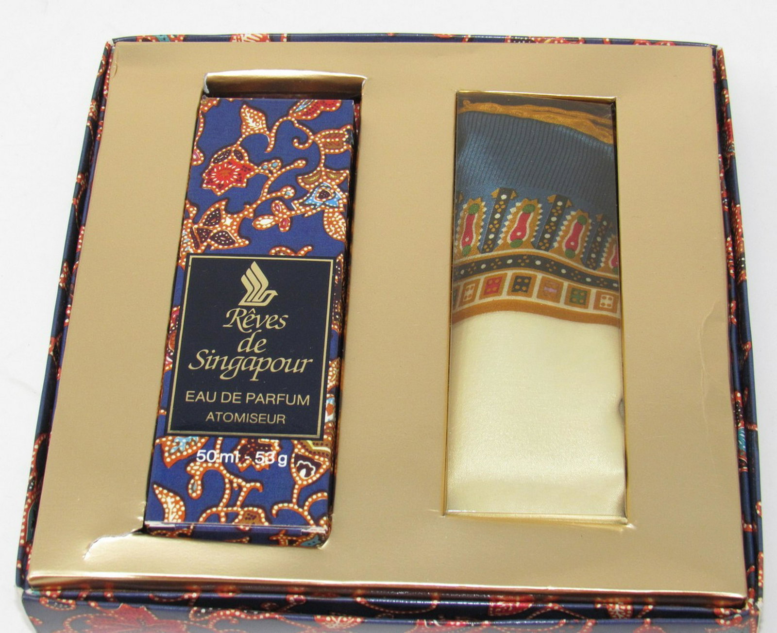 Reves de Singapour Perfume and Handkerchief: Perfume is 50ml. Seems to be full