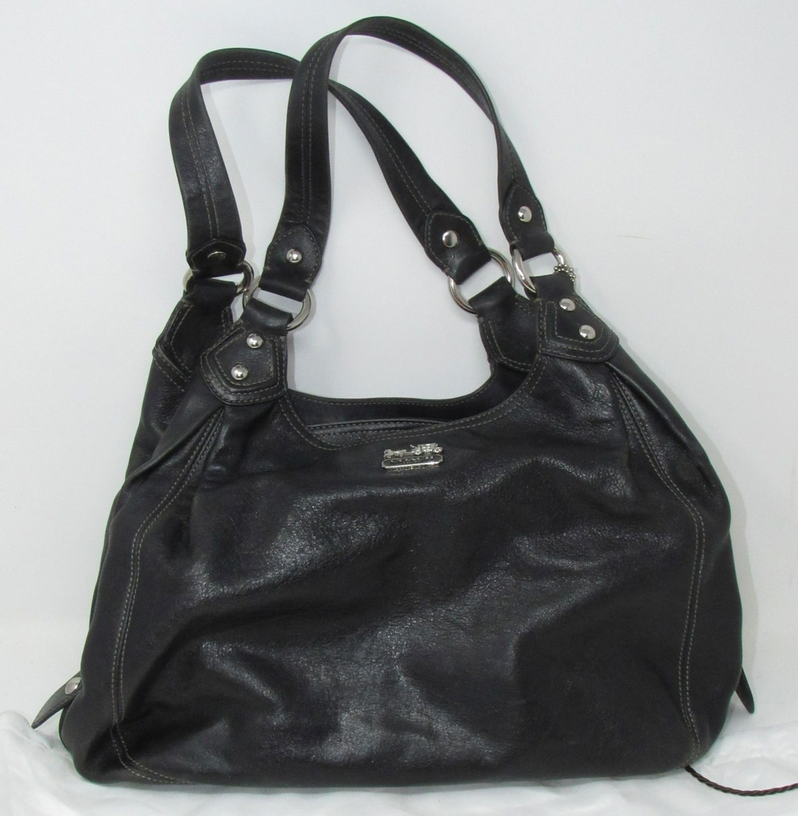 Coach Purse: Approx 14" x 9" tall.