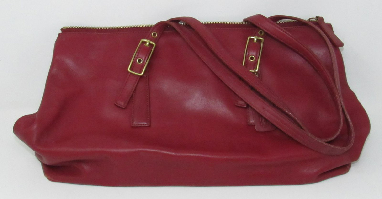 Coach Red Leather Purse No. K2P-9849: Approx 16 1/2" x 9 1/2" tall