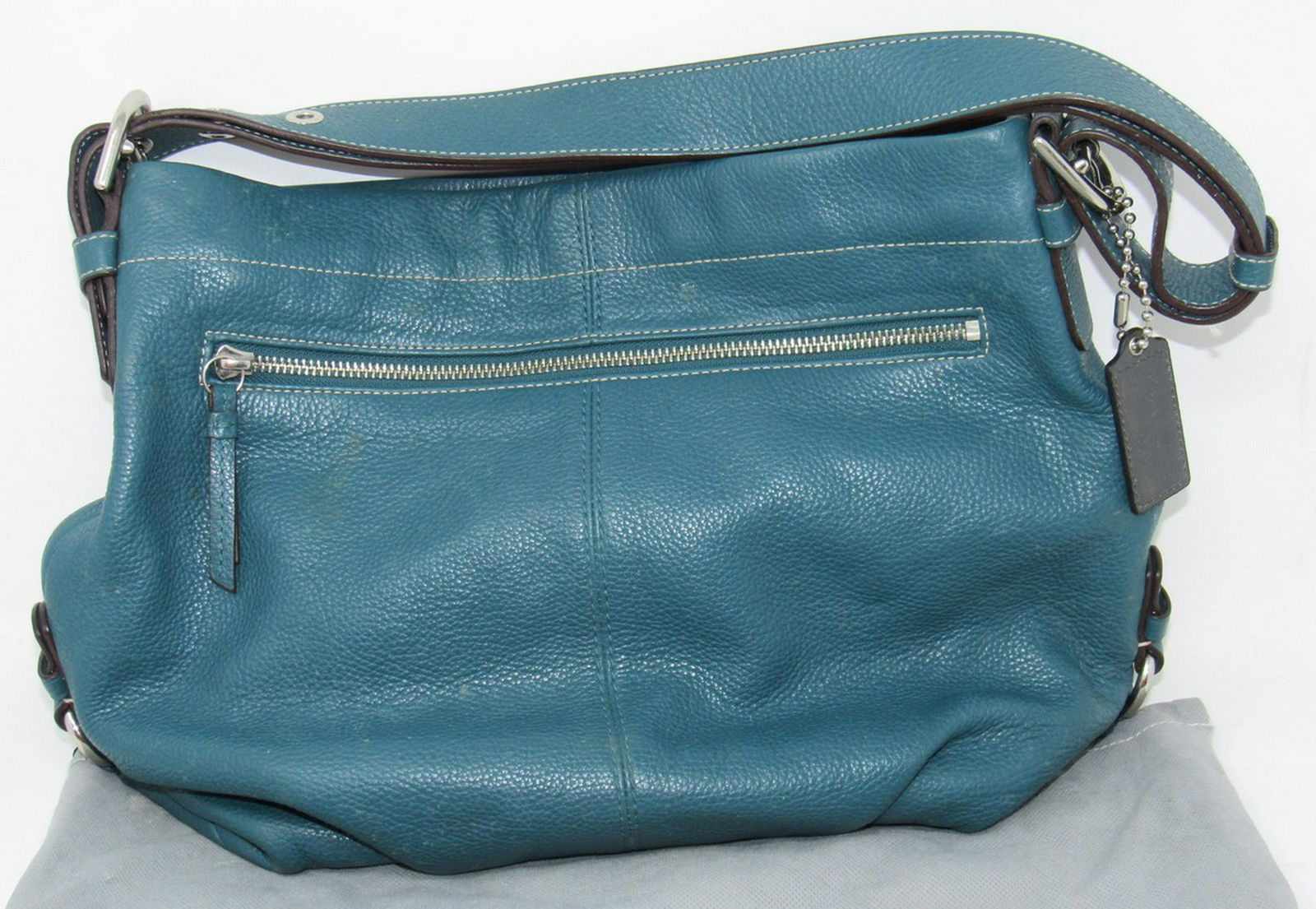 Coach Leather Purse: Approx 15" x 10" tall.