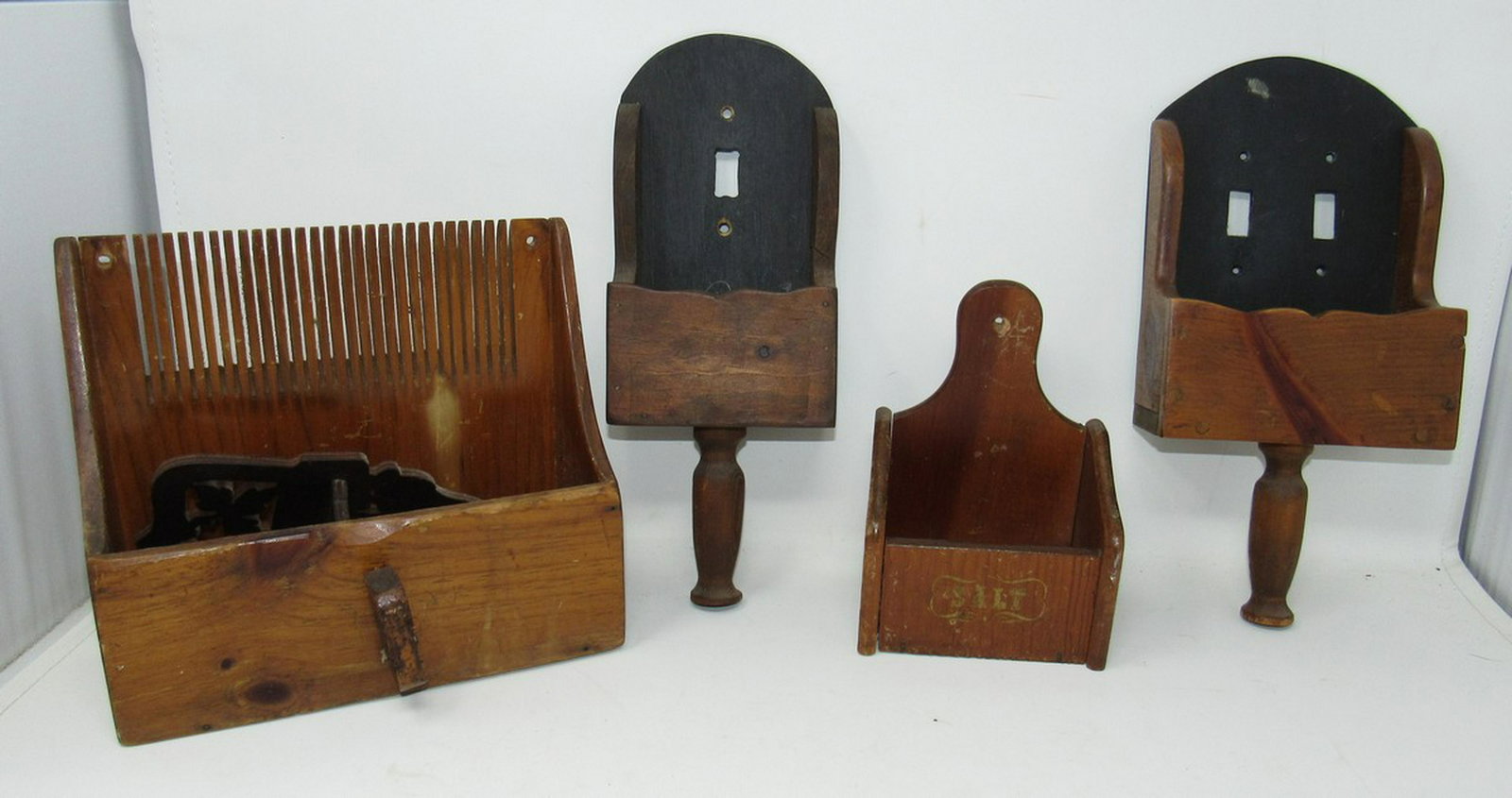 Woodenware Scoop Switch Plates Salt Box Grain Scoop: Tallest is approx 12" tall