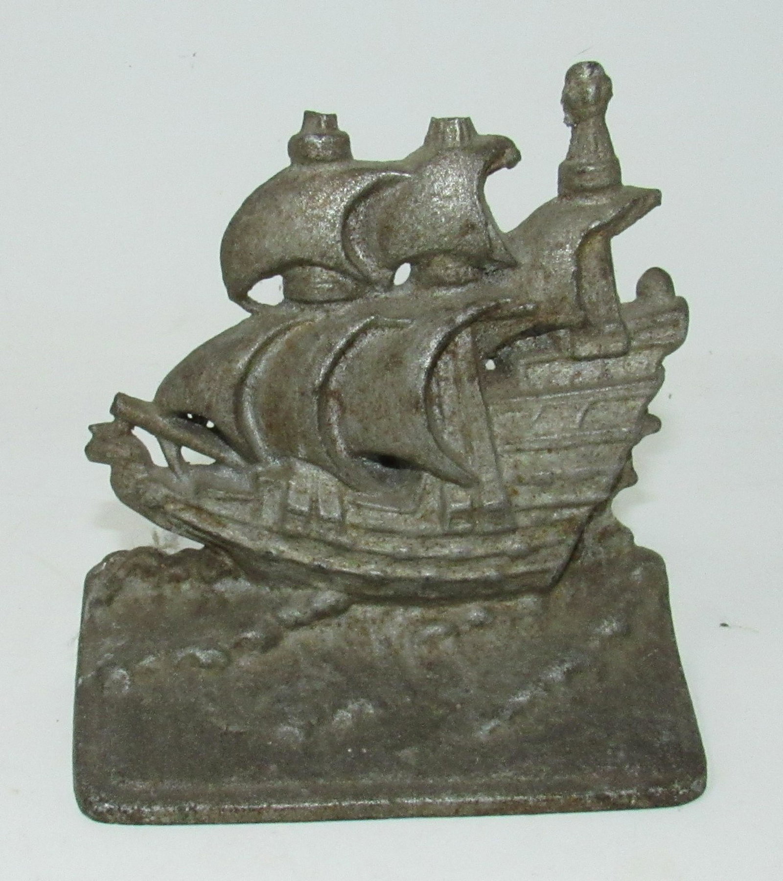 Cast Iron Ship Book End: Approx 5" long and 5" tall