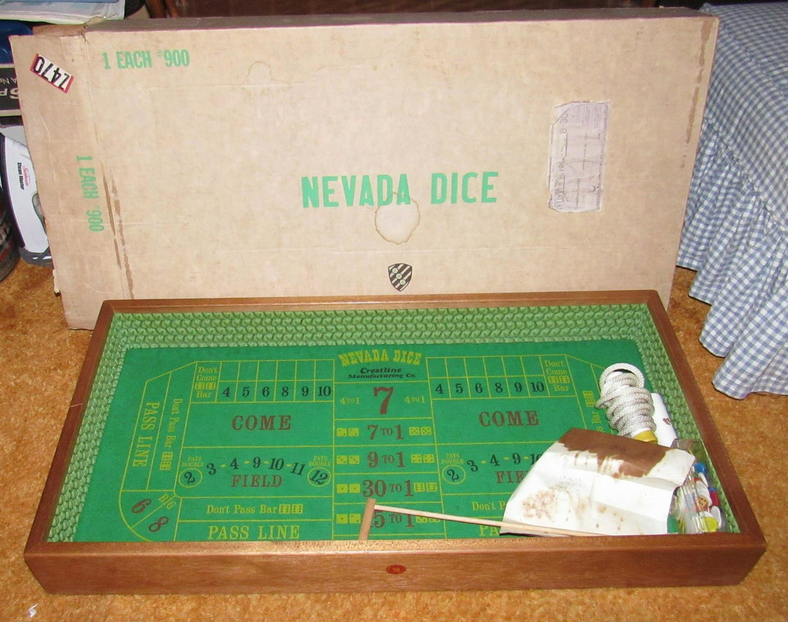 Nevada Dice Game Crestline Manufacturing: Approx 18" x 35"