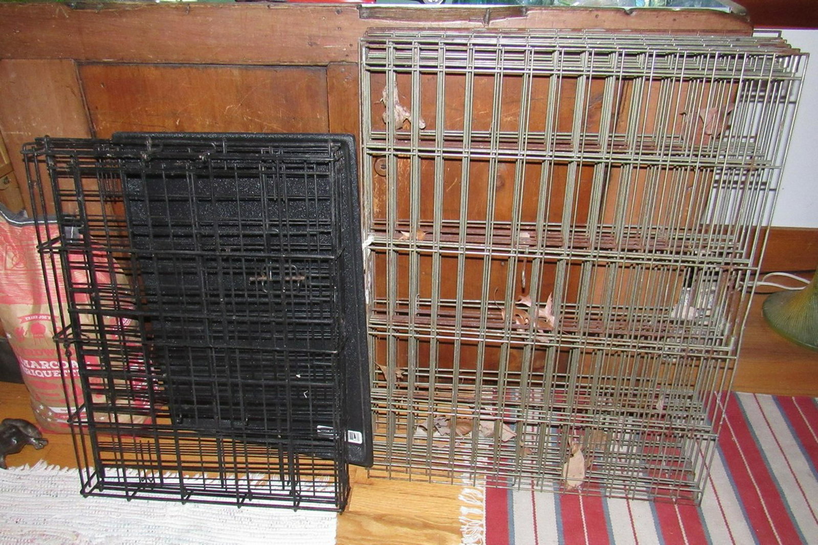 Dog / Animal Crate and Fence Section: Crate is approx 18 1/2" wide