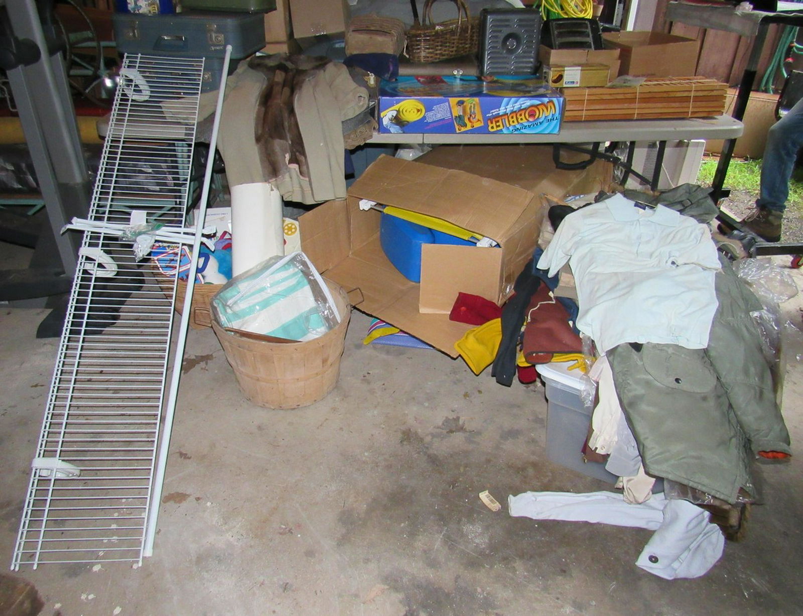 Large Table Contents Including 2 Floating Chairs: Getting all pictured on and in front of table. Take what you want, leave what you don't