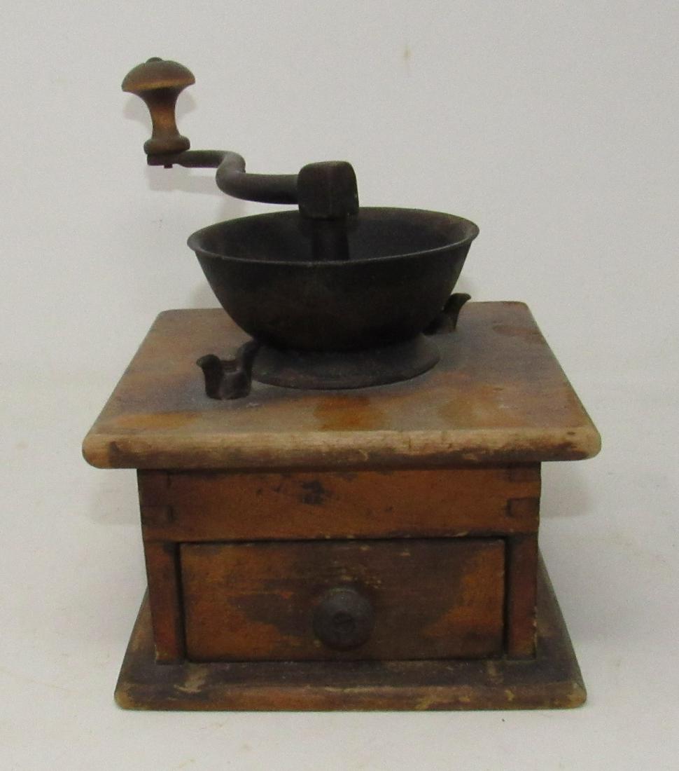 Antique Coffee Grinder: Approx 6 1/2" square