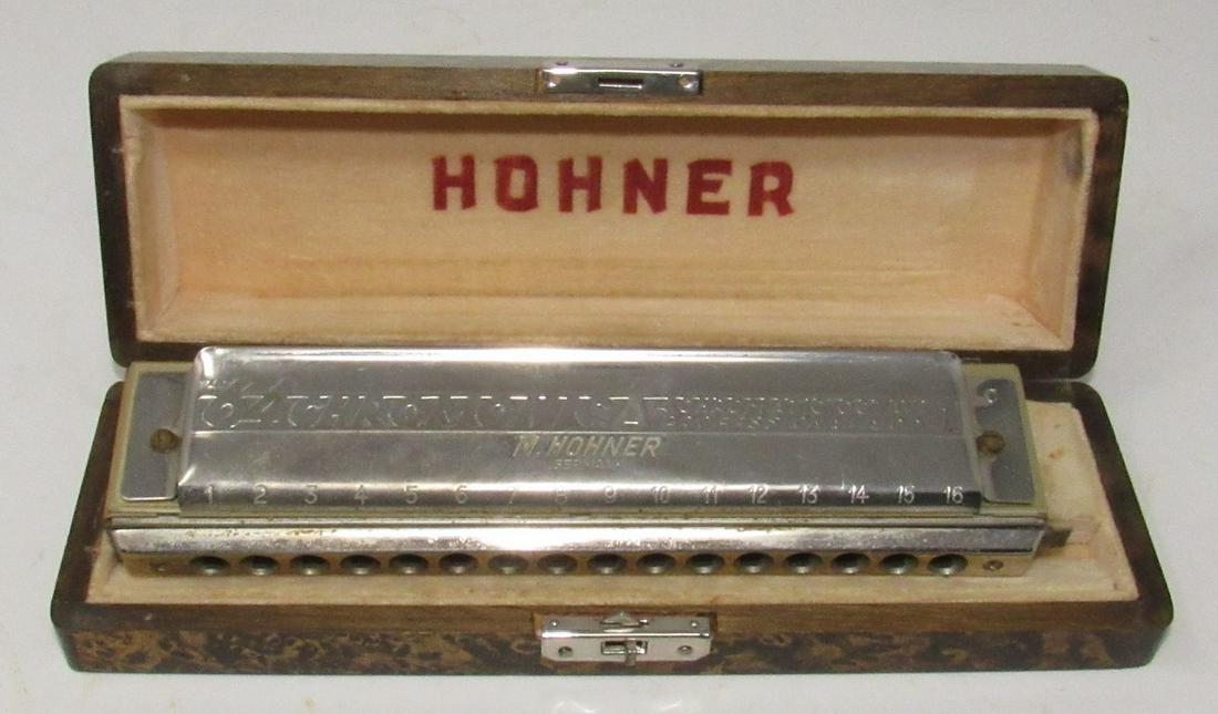 Hohner 64 Chromonica Harmonica: Approx 7" long.