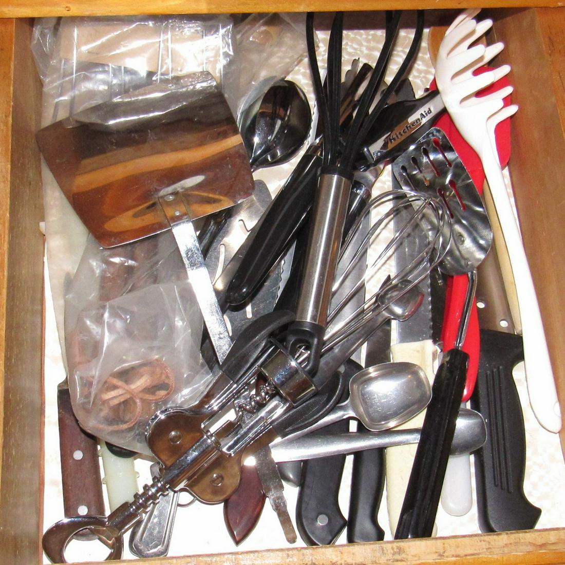 Utensils Flatware Kitchenware Drawer Lot: Getting all pictured in the 3 drawers. Take what you want and leave the rest
