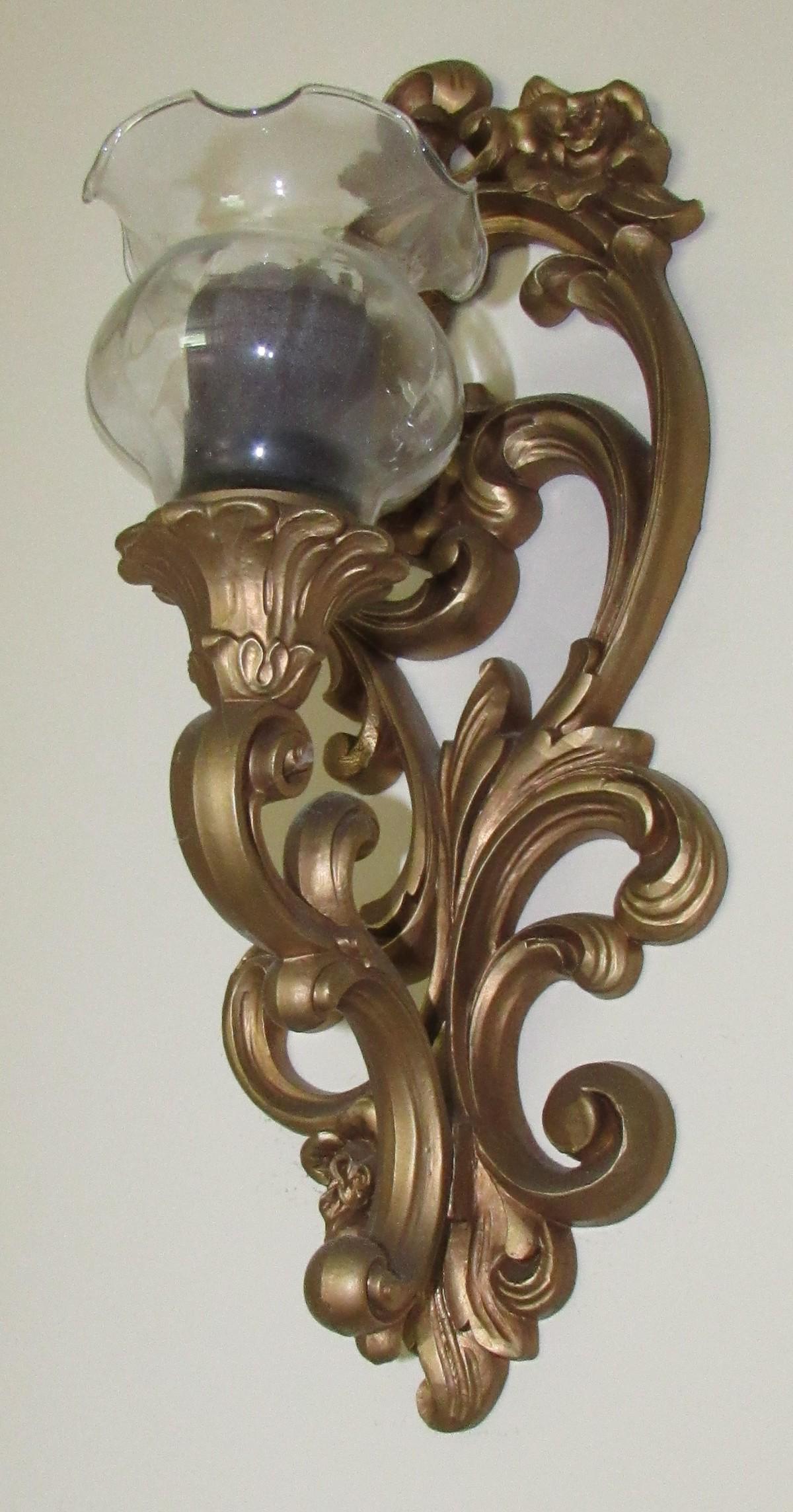 Homco Candle Wall Sconces: Approx 15" long