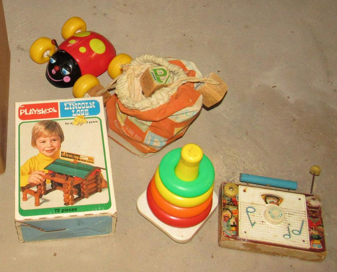 Playskool Lincoln Logs Wooden Blocks Misc Toys: Getting all pictured
