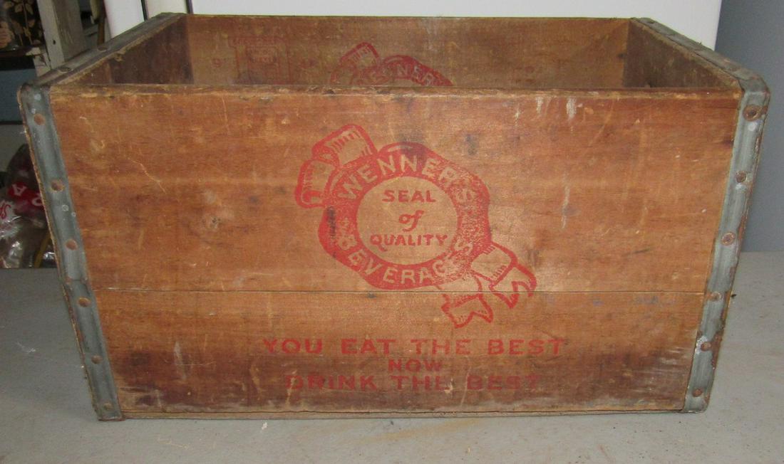 Wenner Beverages Allentown PA Wooden Crate: Approx 16" long