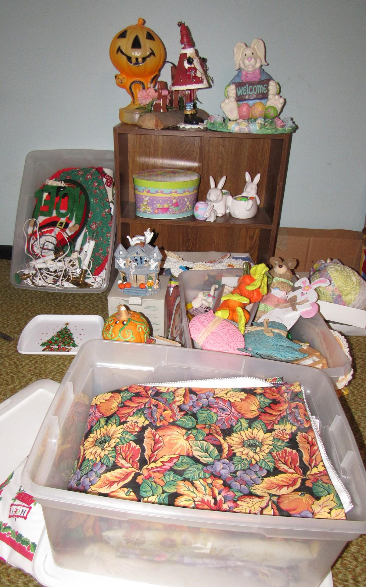 Easter Halloween and Christmas Decorations: Getting all pictured, including shelf. Take what you want.
