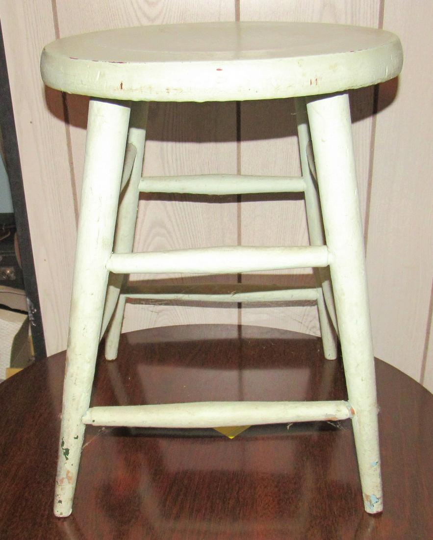 Mint Green Painted Stool: Approx 17" tall.