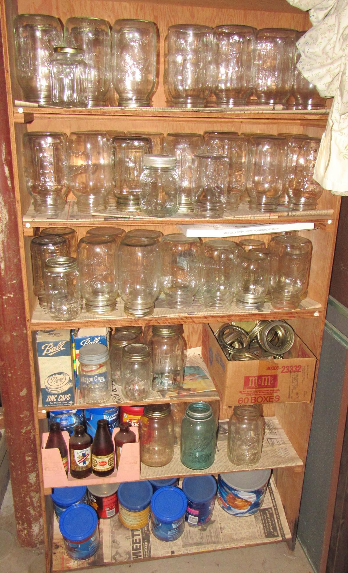 Shelf Full of Canning Jars: Includes shelf if you want it