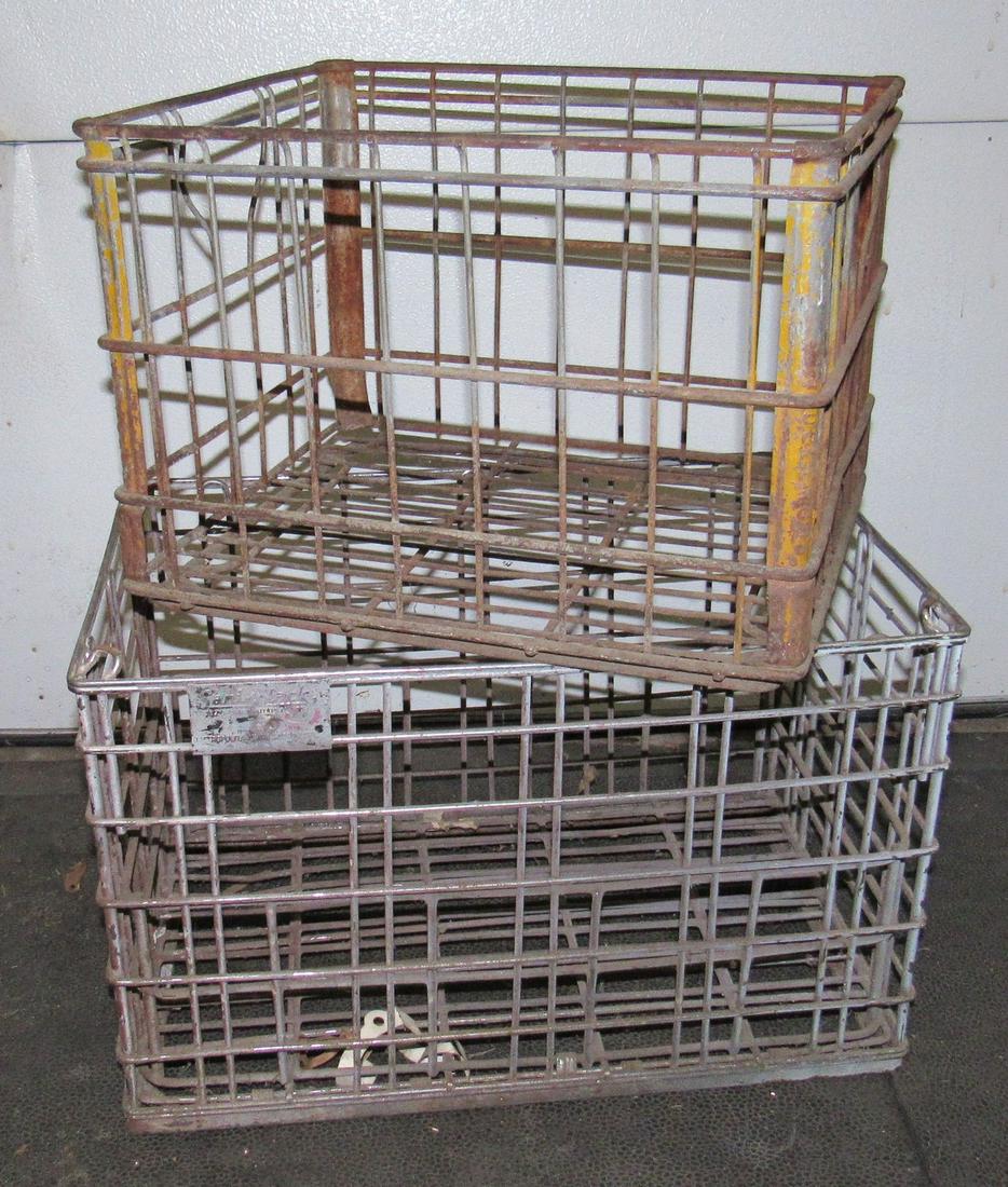2 Wire Crates: Large one on bottom is approx 13"x20"x 12 1/2" tall.