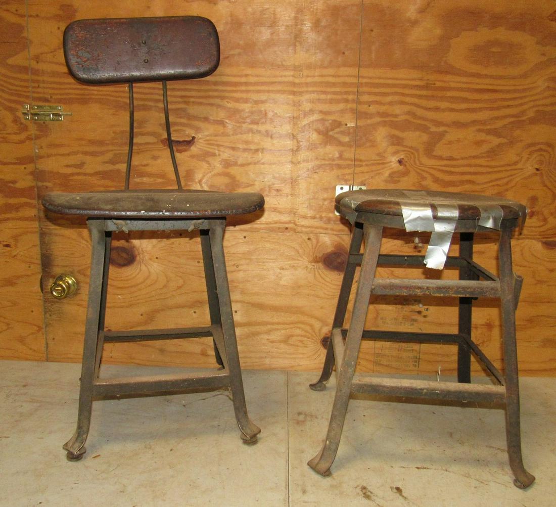 2 Vintage Industrial Stools: Getting both pictured