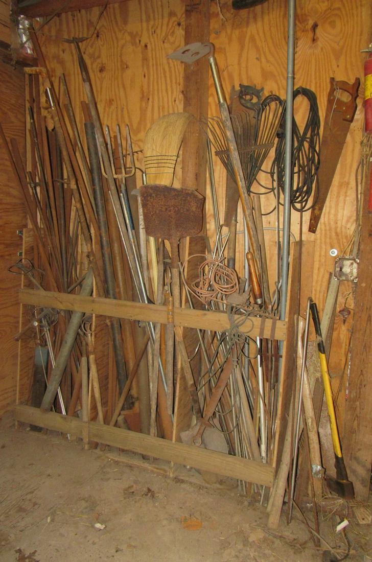 Misc Round Flat Stock Steel and Garden Tools: Getting all pictured. Take what you want and leave the rest