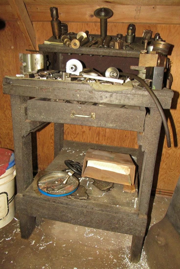 Collets Chucks Bridgeport Parts Steel: Lot includes everything in and on table. DOES NOT INCLUDE TABLE.