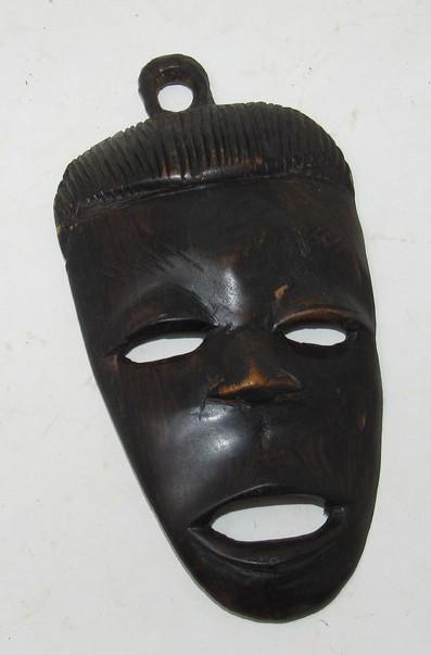 Carved Wood African False Face Mask: Approx 4" x 7 1/2"