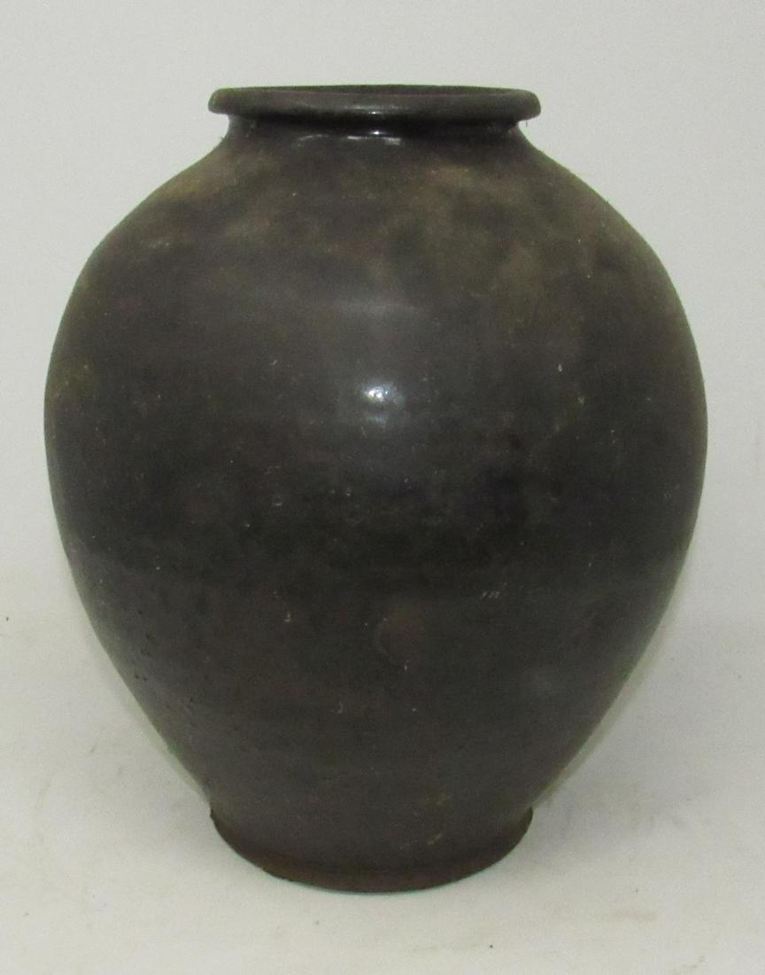 Redware Ovoid Crock: Approx 9 1/2" in diameter and 12 1/2" tall.