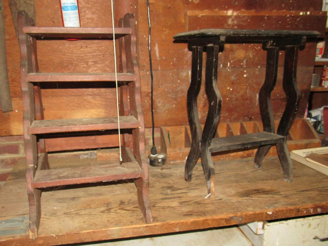 Step Stool and Table: Stool is approx 25 1/2" tall.