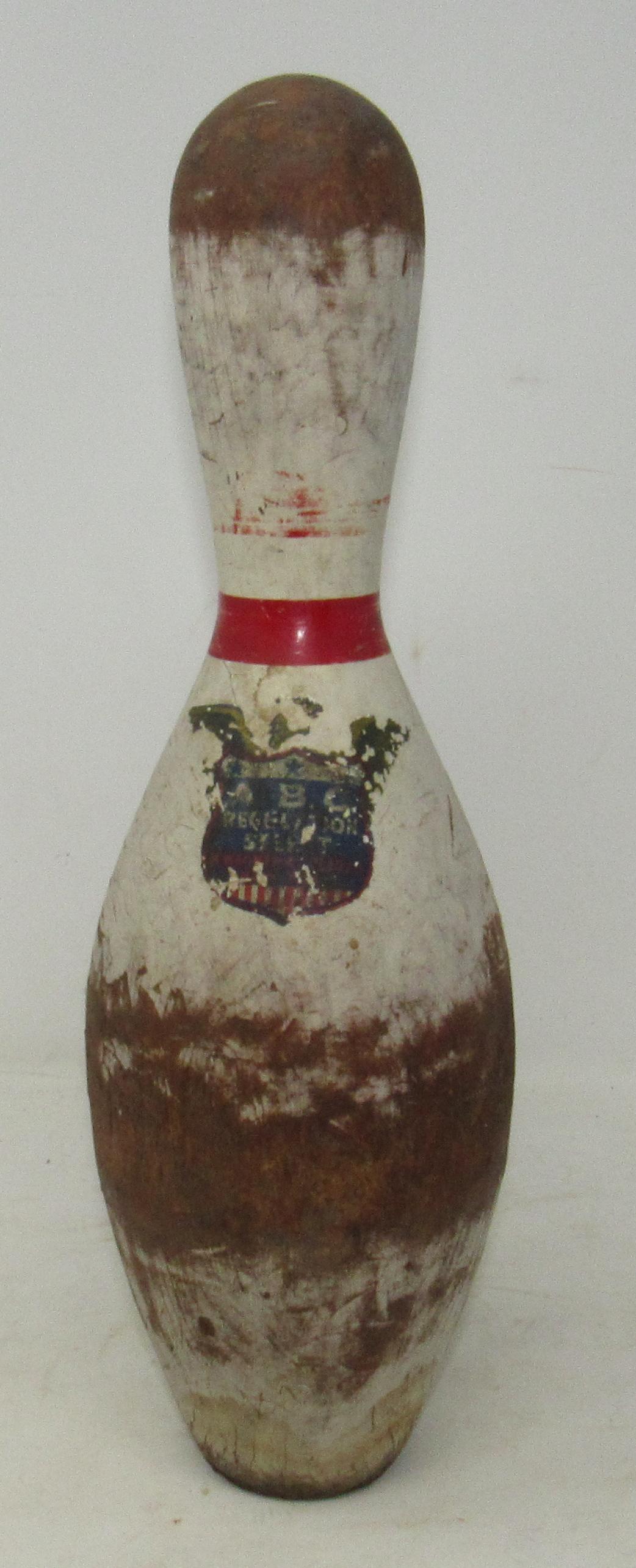Wooden Bowling Pin: Approx 15 1/4" tall