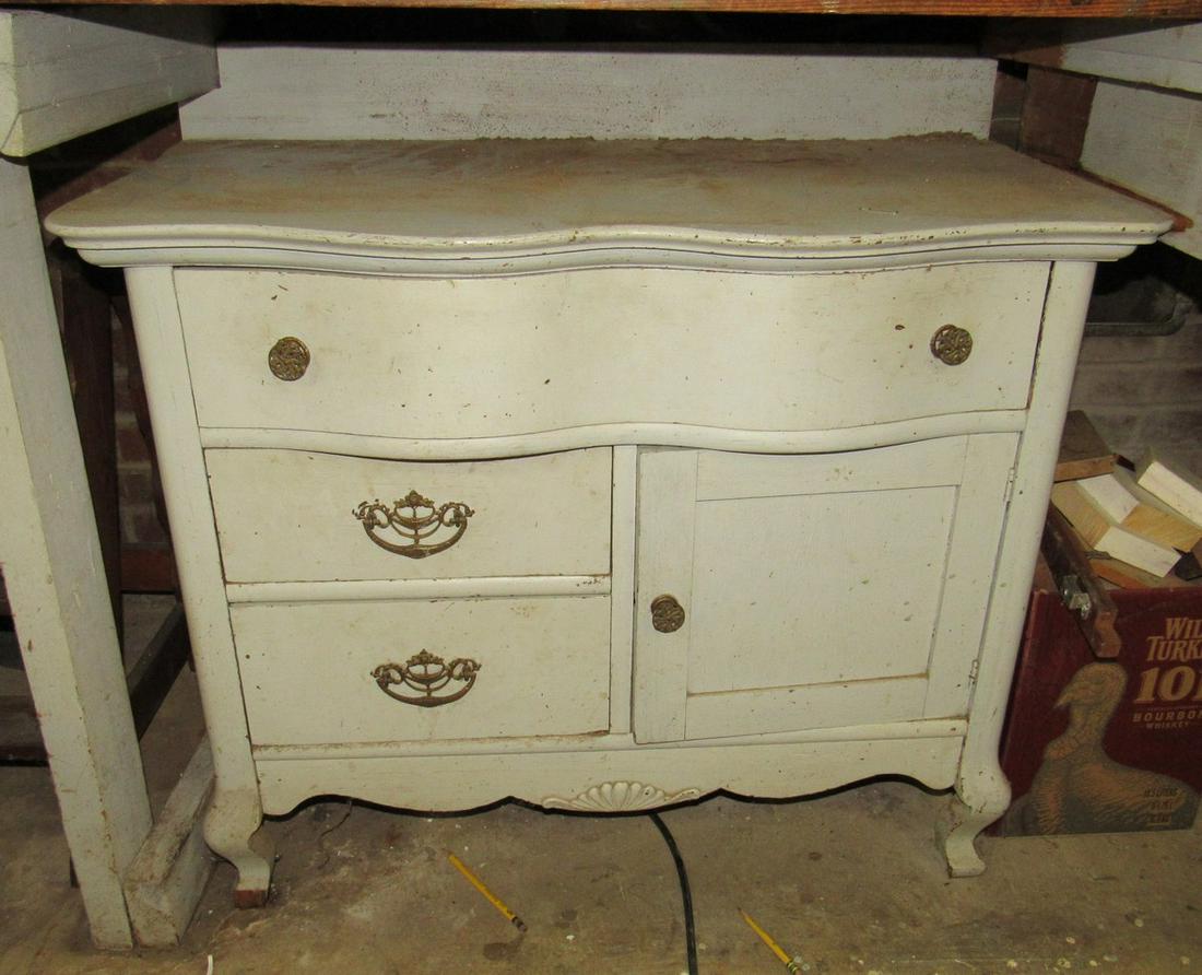 Painted Washstand: Approx 19" x 35" x 28" tall.