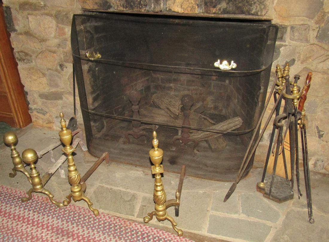 Fireplace Set Tongs Andirons: Getting all pictured.