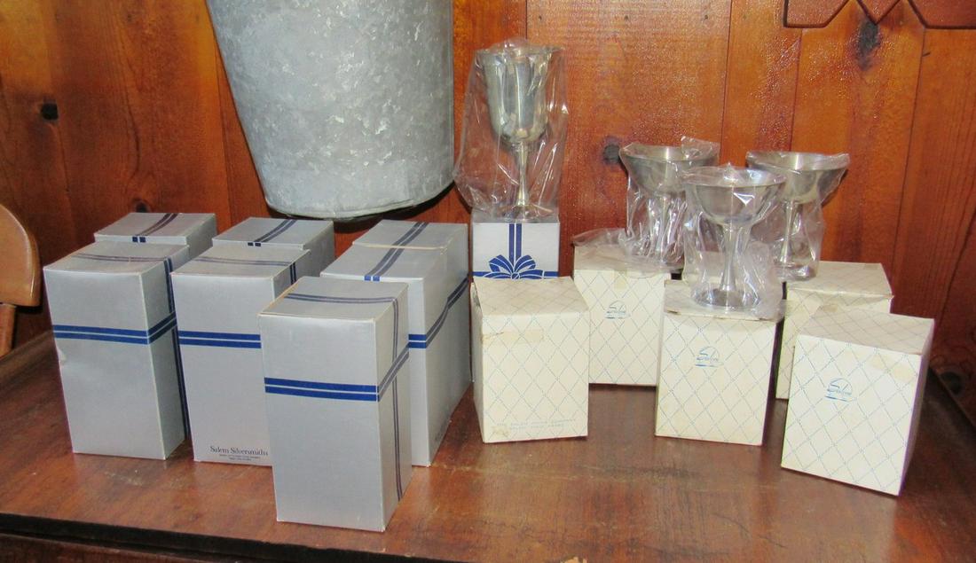 14 Silverplate Wine Glasses: Tallest is approx 7" tall