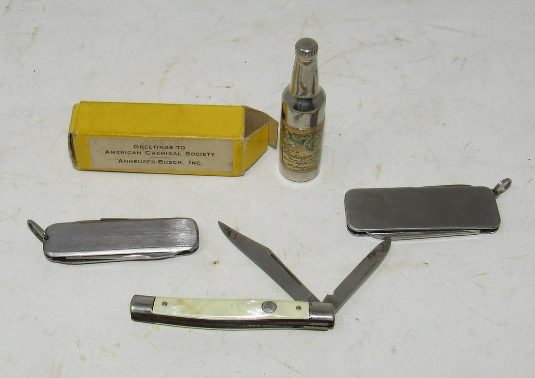 Anheuser Busch Lighter and Imperial Pocket Knife: Getting all pictured