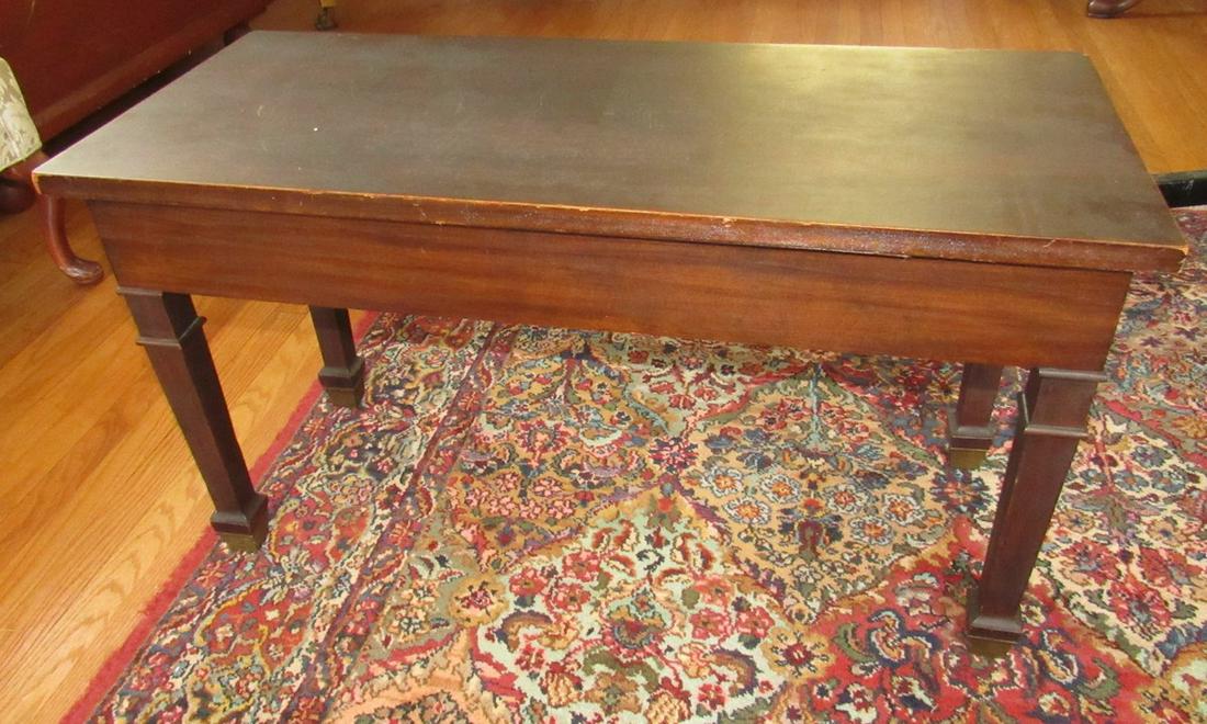 Piano Bench: Approx 15 1/2" x 36". Includes sheet music and song books