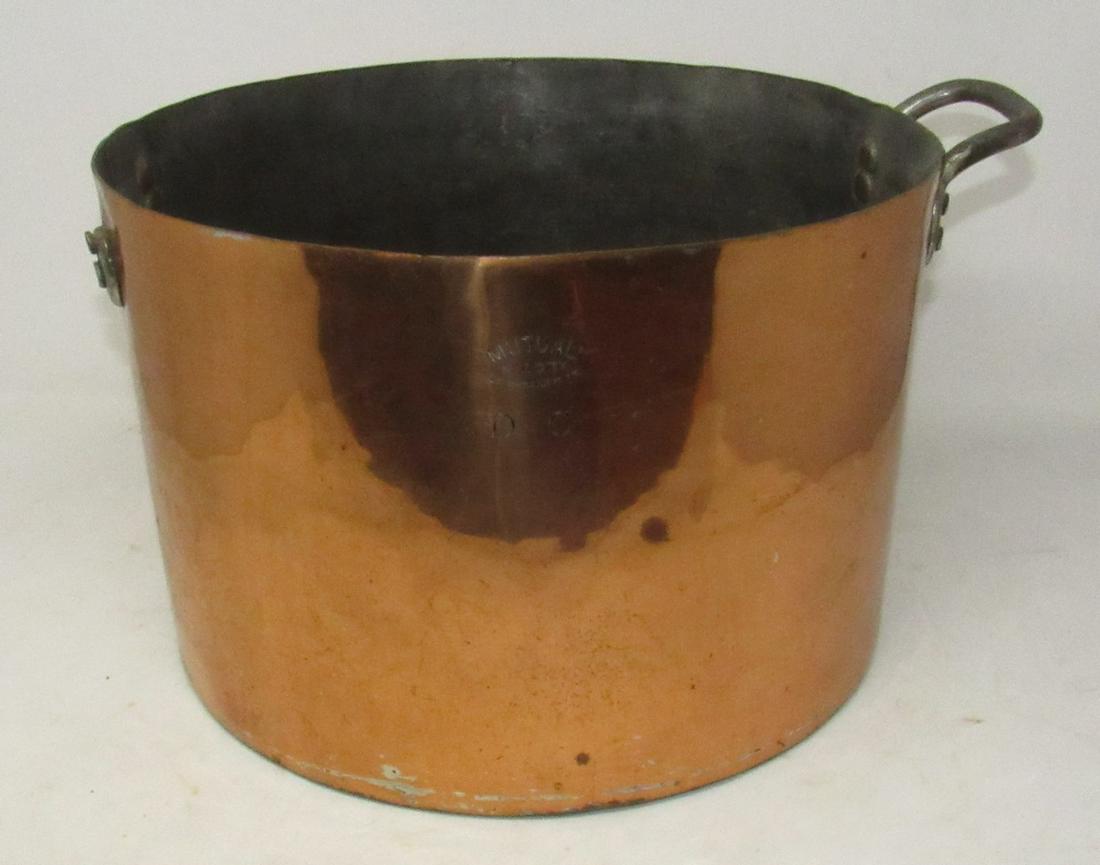 Copper Pot: Approx 13" in diameter and 8 7/8" tall