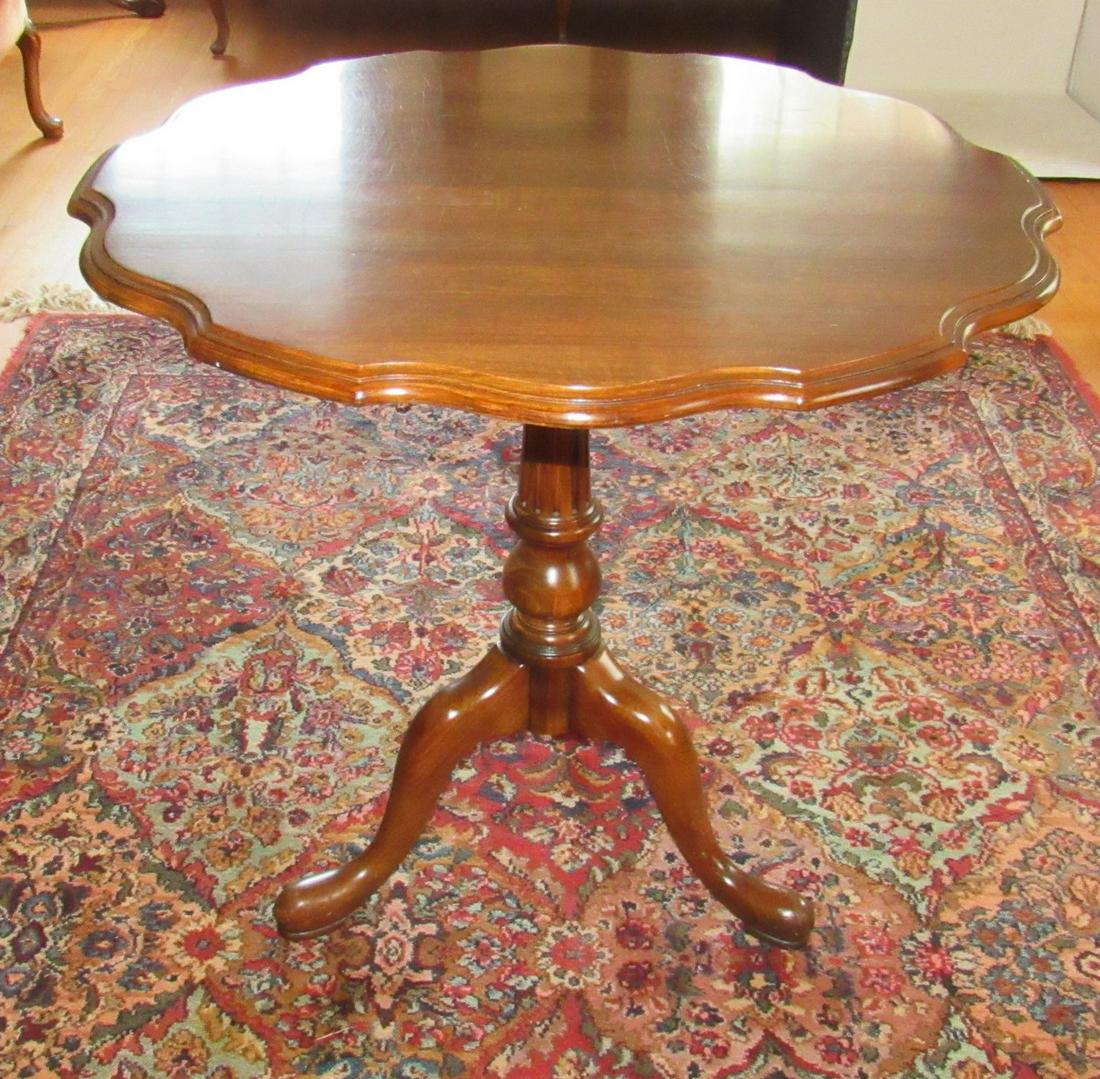 Tilt Top Table: Approx 30" in diameter and 28" tall