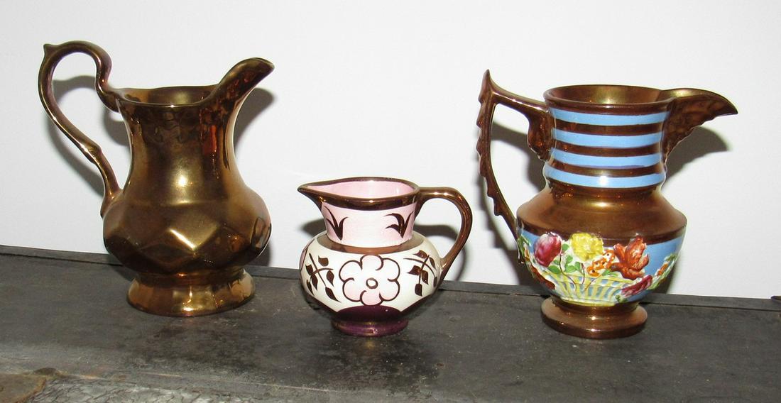 Wade Sandland Ware Pitchers: Tallest is approx 4 3/4" tall